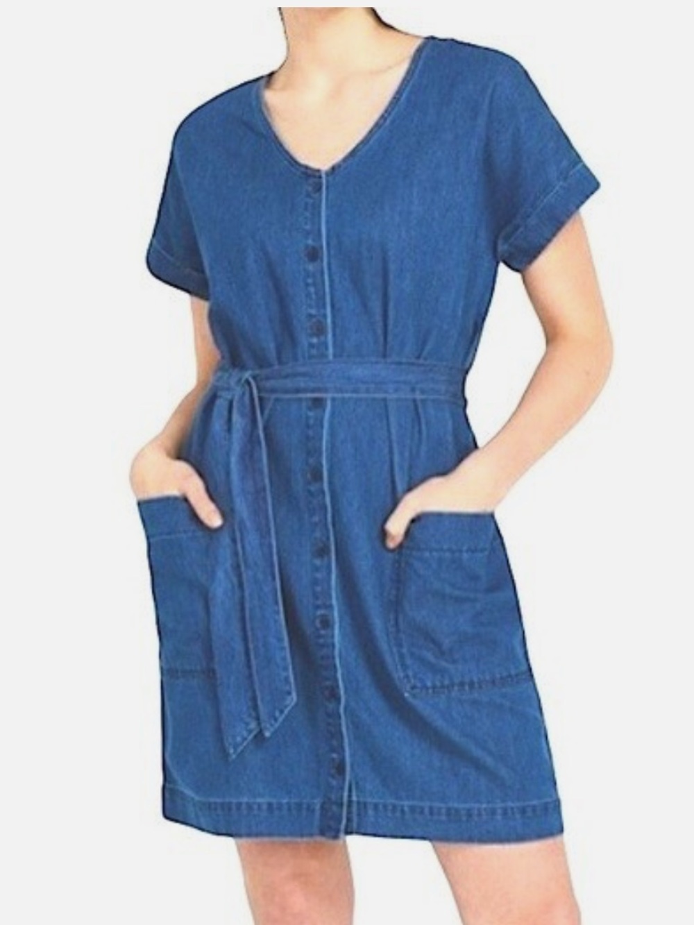 Frank & Oak Denim Mini Dress with belt. XS